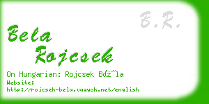 bela rojcsek business card